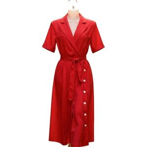 Elegant Red Midi Dress